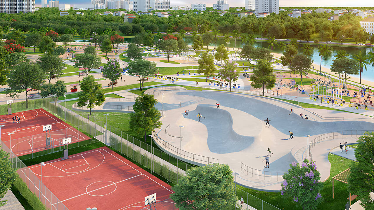 Giới thiệu tổng quan về khu dự án The Sola Park Imperia Smart City - Chủ đầu tư MIK Group Cong-vien-sportia-park-vinhomes-smart-city-1