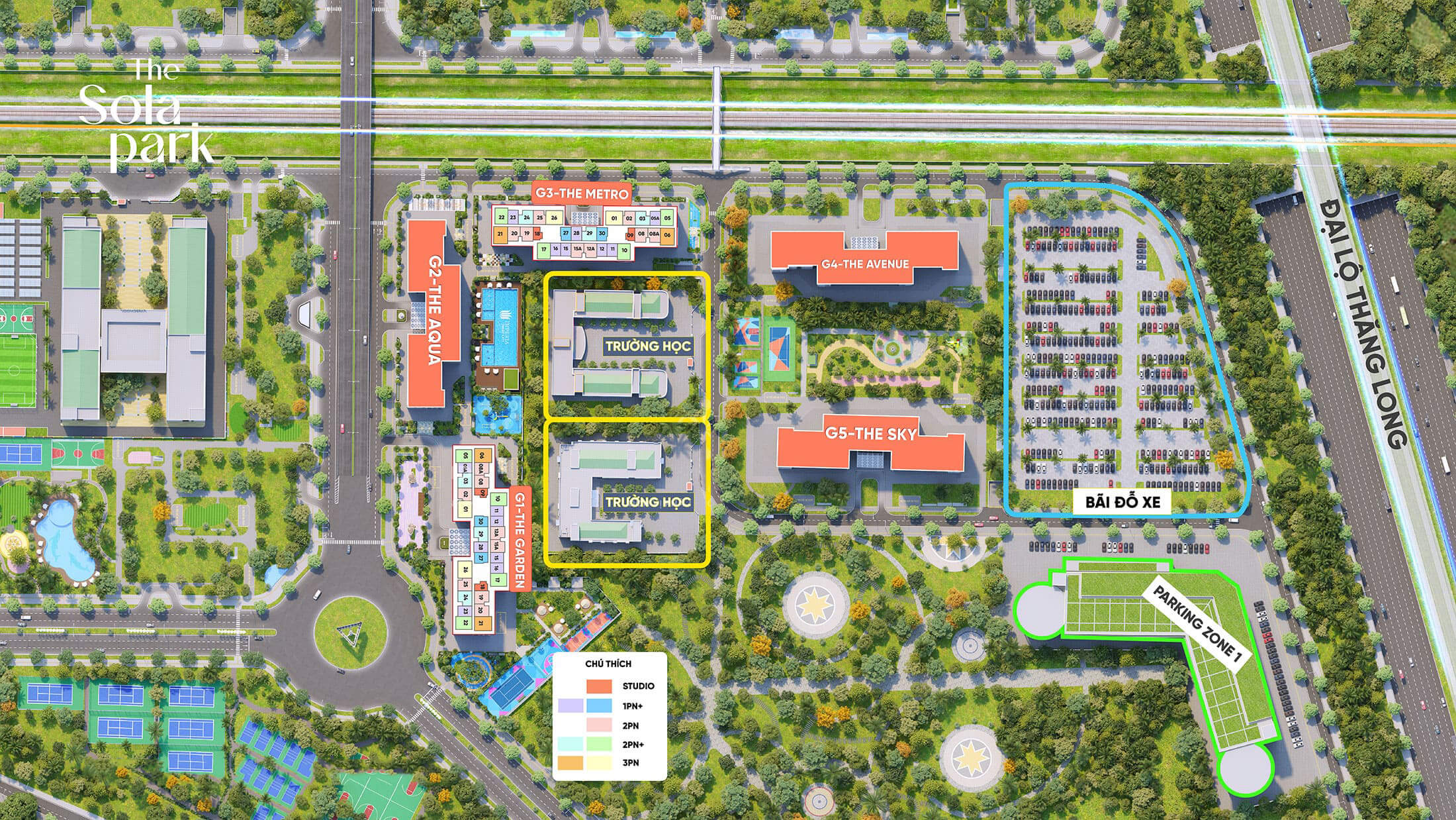 Phí đỗ xe máy, ô tô chung cư The Sola Park là bao nhiêu? 2 the-sola-park-gan-bai-do-xe-parking-zone-1